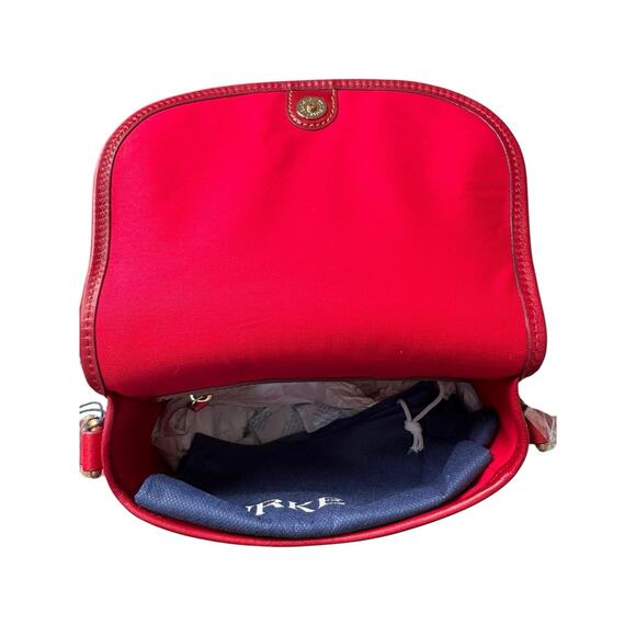 Dooney & Bourke Red Florentine Purse Saddle Leather Crossbody Shoulder Bag NWT - Picture 6 of 10